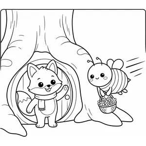 Colouring page: Bumble in a hurry