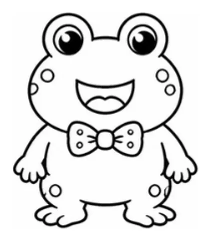 Freddie the spotty frog, line drawing