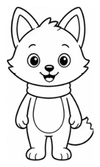 Pip the fox waving