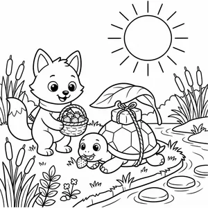 Colouring page: Sharing with Tilly