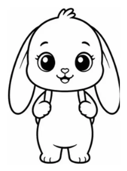 Sprout the baby bunny, line drawing