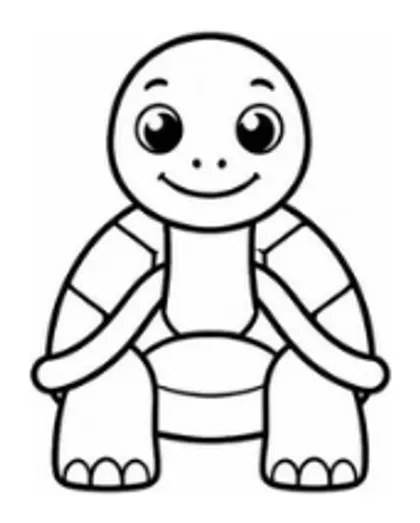 Tilly the tortoise, line drawing